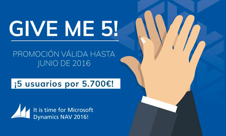 Promoción Give Me 5. Microsoft Dynamics NAV 2016
