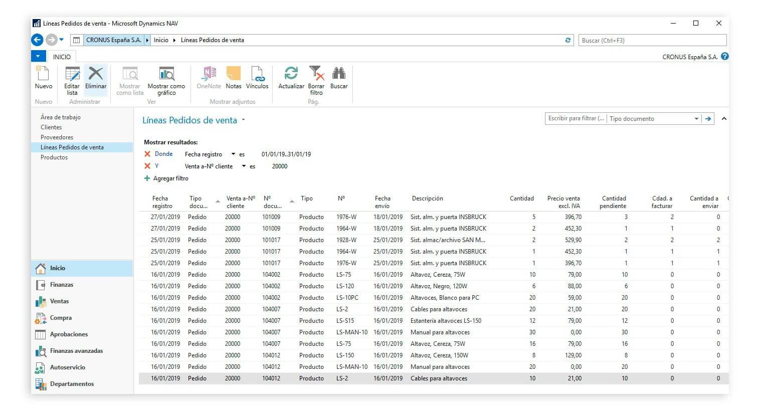 Aplicación de filtro