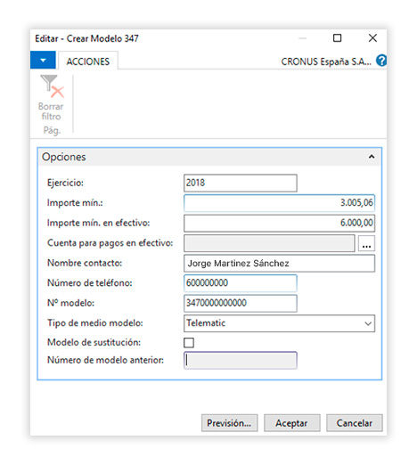 Generación de la declaración