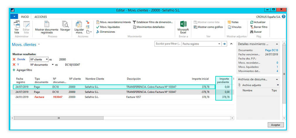 Resultado re la reversión