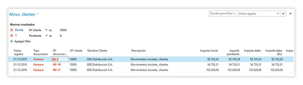 Factura 00-9 pendiente de cobro